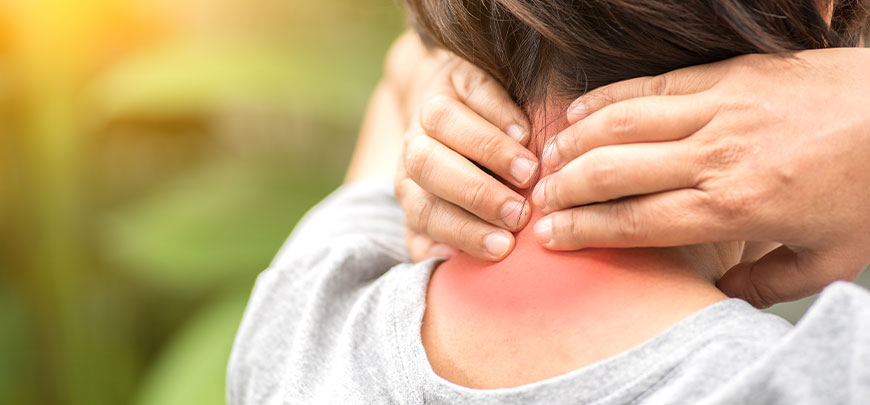 Patient with chronic neck pain in need of spinal decompression therapy at South Bay Wellness Center in San Jose